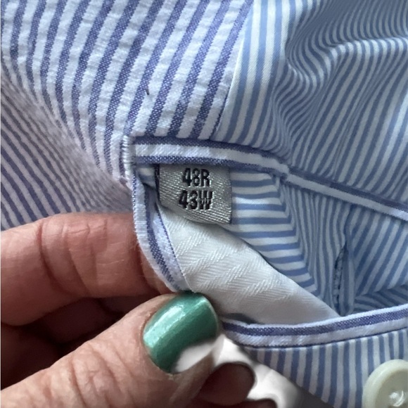 Adolfo 48R × 43W Seersucker 2 Piece Suit Blue Stripe
100% Cotton EUC - Picture 4 of 10